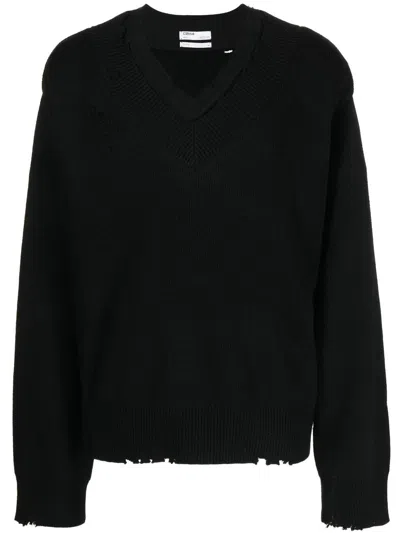 C2h4 Layered Distressed-finish Jumper In Black