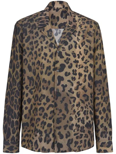 Balmain Leopard-print Shirt In Multicolour