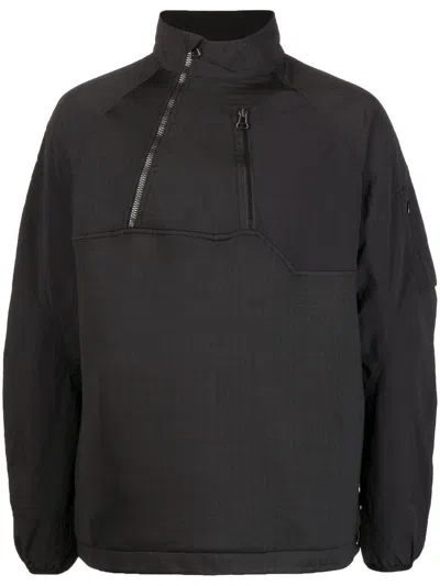 Maharishi Lightweight Half Zip Jacket In Black