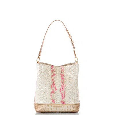 Brahmin Celina Leather Bucket Bag In Apricotrose