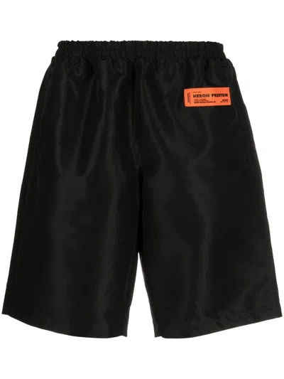 Heron Preston Logo-patch Track-shorts In Black