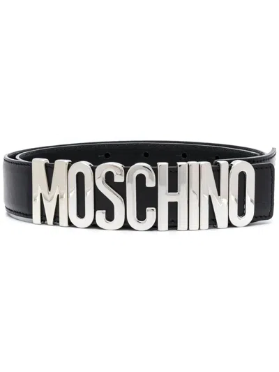 Moschino Black Logo Buckle Belt