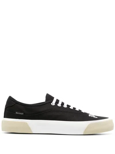 Palm Angels Logo Skaters Low Sneakers In Black,white