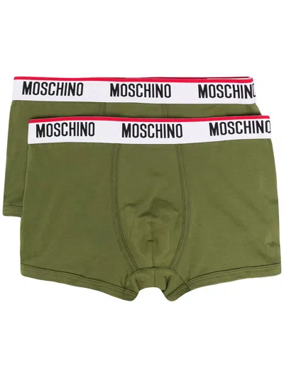 Moschino Logo Waistband Boxer Set In Green
