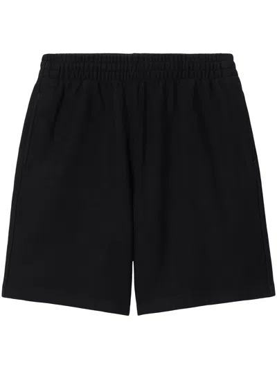 Burberry Logo-appliqué Cotton Shorts In Black