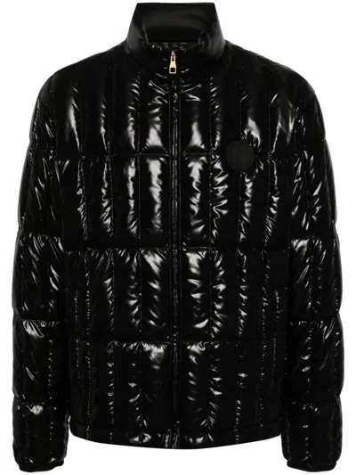 Dunhill Logo-appliqué Quilted Jacket In 黑色