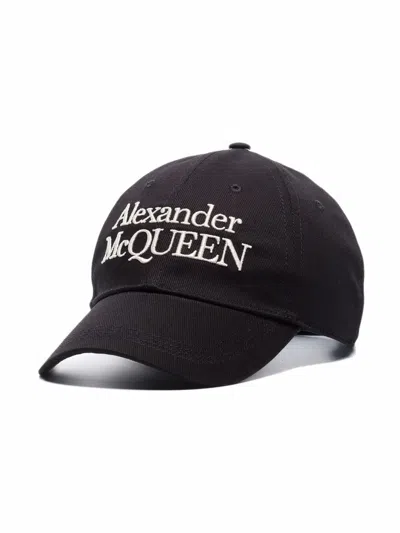 Alexander Mcqueen Logo-embroidered Baseball Cap In Black