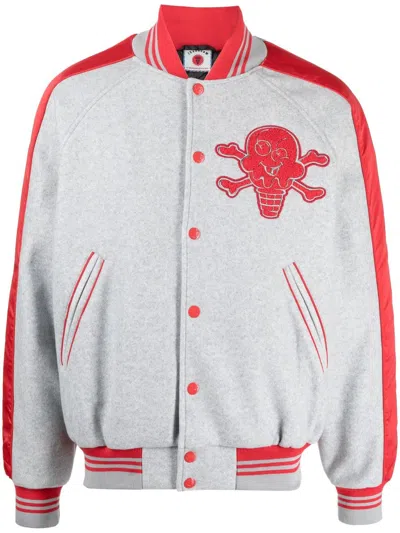 Icecream Logo-embroidered Bomber Jacket In Grey