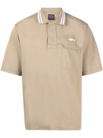 White Mountaineering Logo-embroidered Cotton Polo Shirt In Brown