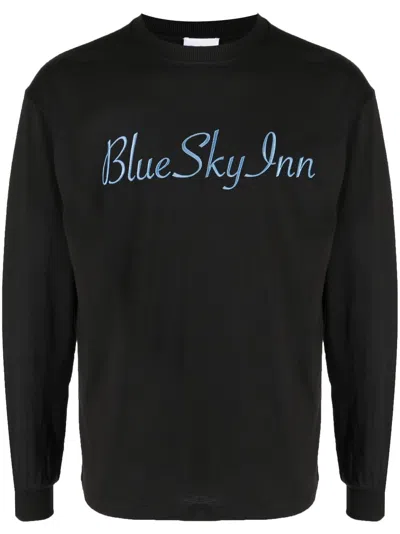 Blue Sky Inn Logo-embroidered Cotton T-shirt In Schwarz