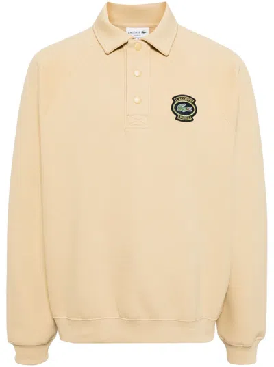 Lacoste Logo-embroidered Polo Jumper In 黄色