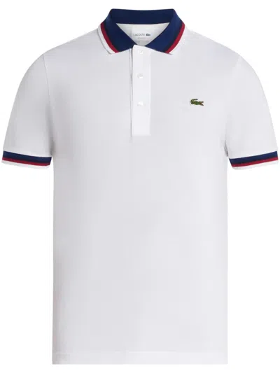 Lacoste Logo-embroidered Polo Shirt In White