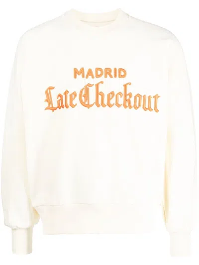 Late Checkout Logo-patch Sweatshirt In Weiss