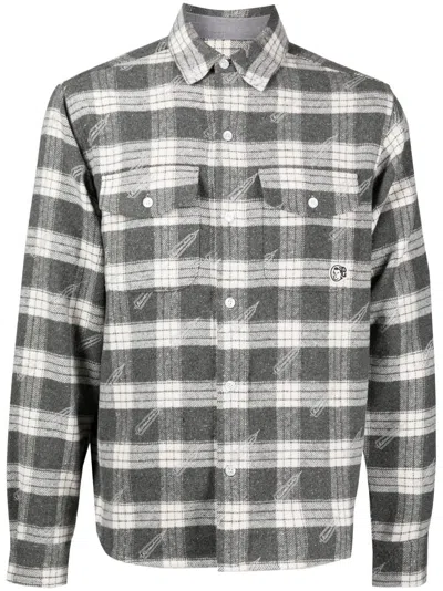 Billionaire Boys Club Logo-patch Checkered Shirt In Grey