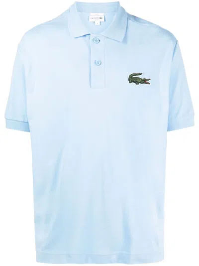 Lacoste Logo-patch Cotton Polo Shirt In Blau