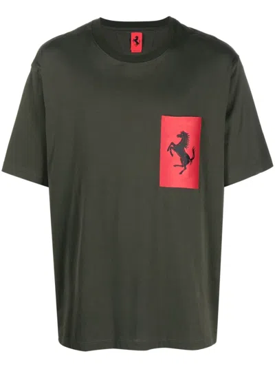 Ferrari Logo-patch T-shirt In Grün