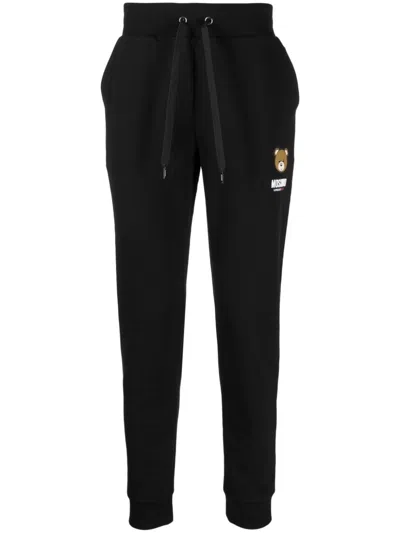 Moschino Logo-patch Track Pants In Black