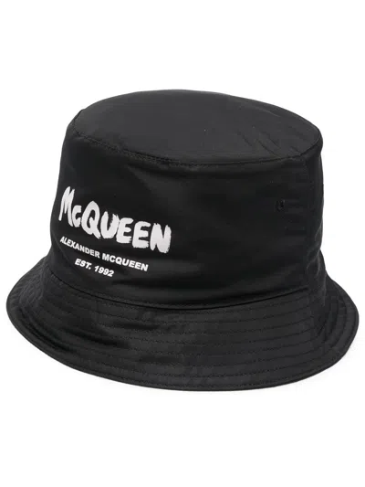 Alexander Mcqueen Logo-print Bucket Hat In Black2
