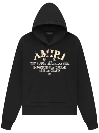 Amiri Logo-print Cotton Hoodie In Black