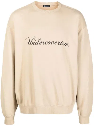 Undercoverism Logo-print Cotton Jumper In Braun