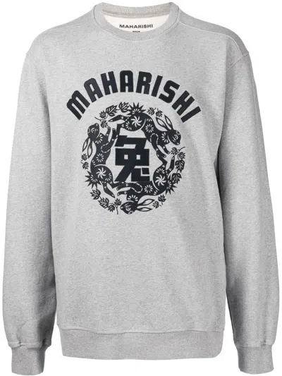 Maharishi Logo-print Long-sleeve Sweatshirt In Grey
