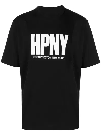 Heron Preston Crew Neck Hpny Cotton T-shirt In Black