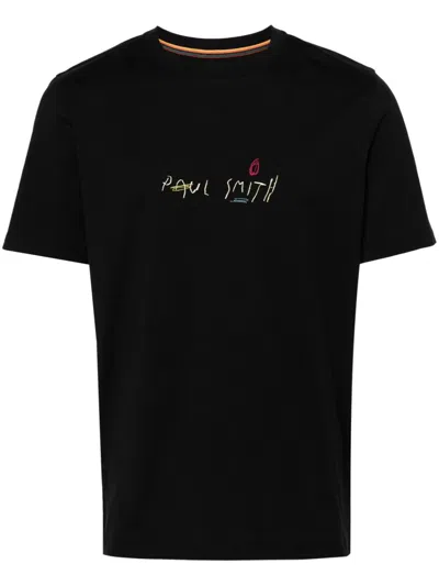 Paul Smith Logo-print Organic-cotton T-shirt In Black