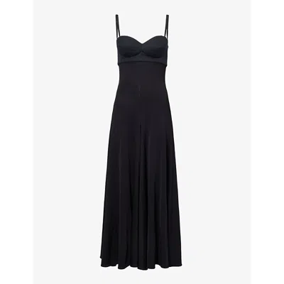 Magda Butrym Womens Black Bow-embellished Stretch-woven Maxi Dress