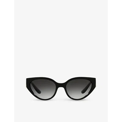 Dolce & Gabbana Dg6146 Logo-plaque Acetate Sunglasses In Black