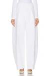 Jacquemus Le Pantalon Ovalo Pleated Wide-leg Trousers In White