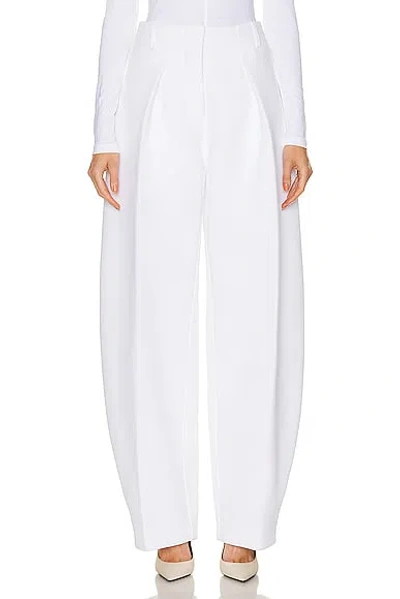 Jacquemus Le Trouseralon Ovalo Pleated Wide-leg Trousers In White