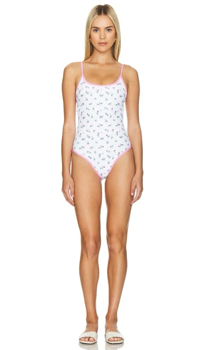 Beach Riot Naomi Floral One-piece Swimsuit In Peony Blossom Colorblock