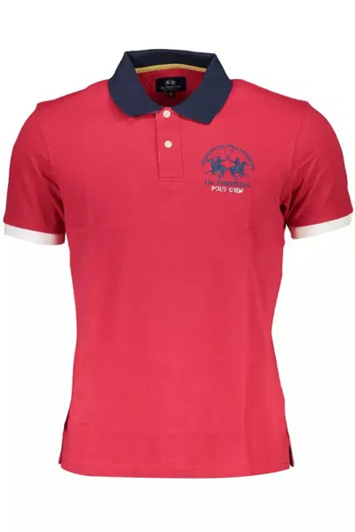 La Martina Pink Cotton Polo Shirt In Red