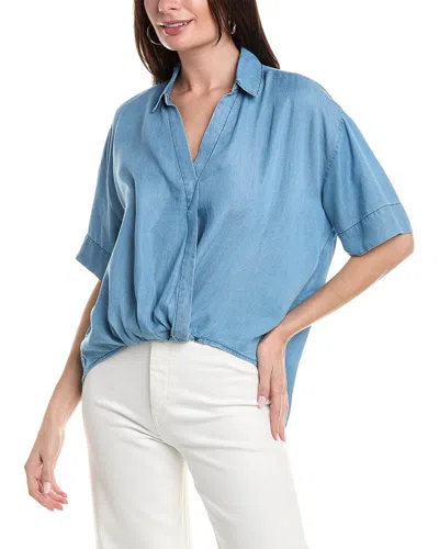 Rachel Rachel Roy Collar Wrap Top In Blue