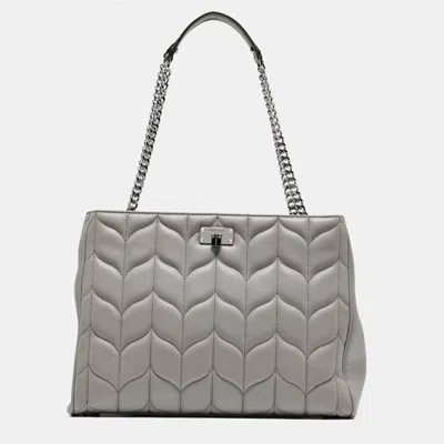 Michael Kors Quilted Leather Peyton Large Convertible Tote In Grey