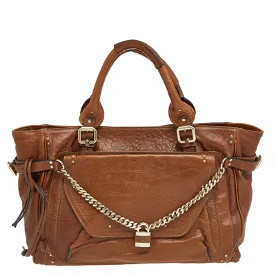 Chloé Leather Paddington Capsule Tote In Brown