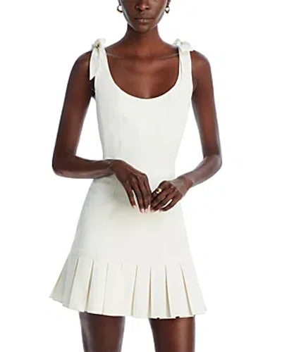 Cinq À Sept Harlyn Pleated Tie Strap Minidress In Ivory