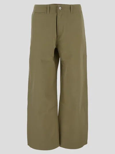 Burberry Cotton Trousers In Green
