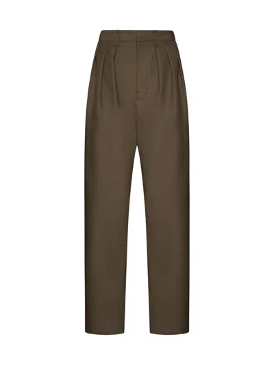 Lemaire Trousers In Taupe Melange