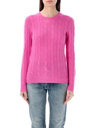 Polo Ralph Lauren Julianna Cable Knit Sweater In Pink Fuxia