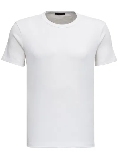 Tom Ford White Stretch Cotton Crew Neck T-shirt In Aw White