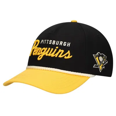 American Needle Black/gold Pittsburgh Penguins Roscoe Washed Twill Adjustable Hat