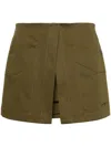 Msgm Stretch Cotton Shorts In Green