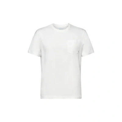 Esprit Plain T-shirt With Topstitching In White