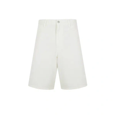 Carhartt White Cotton Double Knee Short In Wax