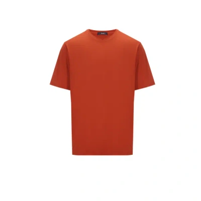 Herno Plain Cotton T-shirt In Red