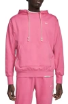 Nike Dri-fit Standard Issue Hoodie Sweatshirt In Pinksicle/ Pale Ivory