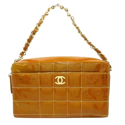 Pre-owned Chanel Chocolate Bar Brown Patent Leather Shoulder Bag ()