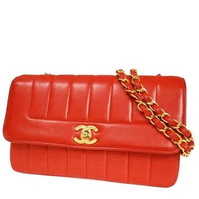 Pre-owned Chanel Mademoiselle Red Leather Shoulder Bag ()