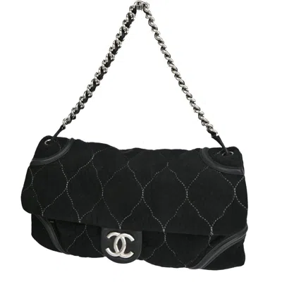 Pre-owned Chanel Timeless/classique Black Shearling Shoulder Bag ()